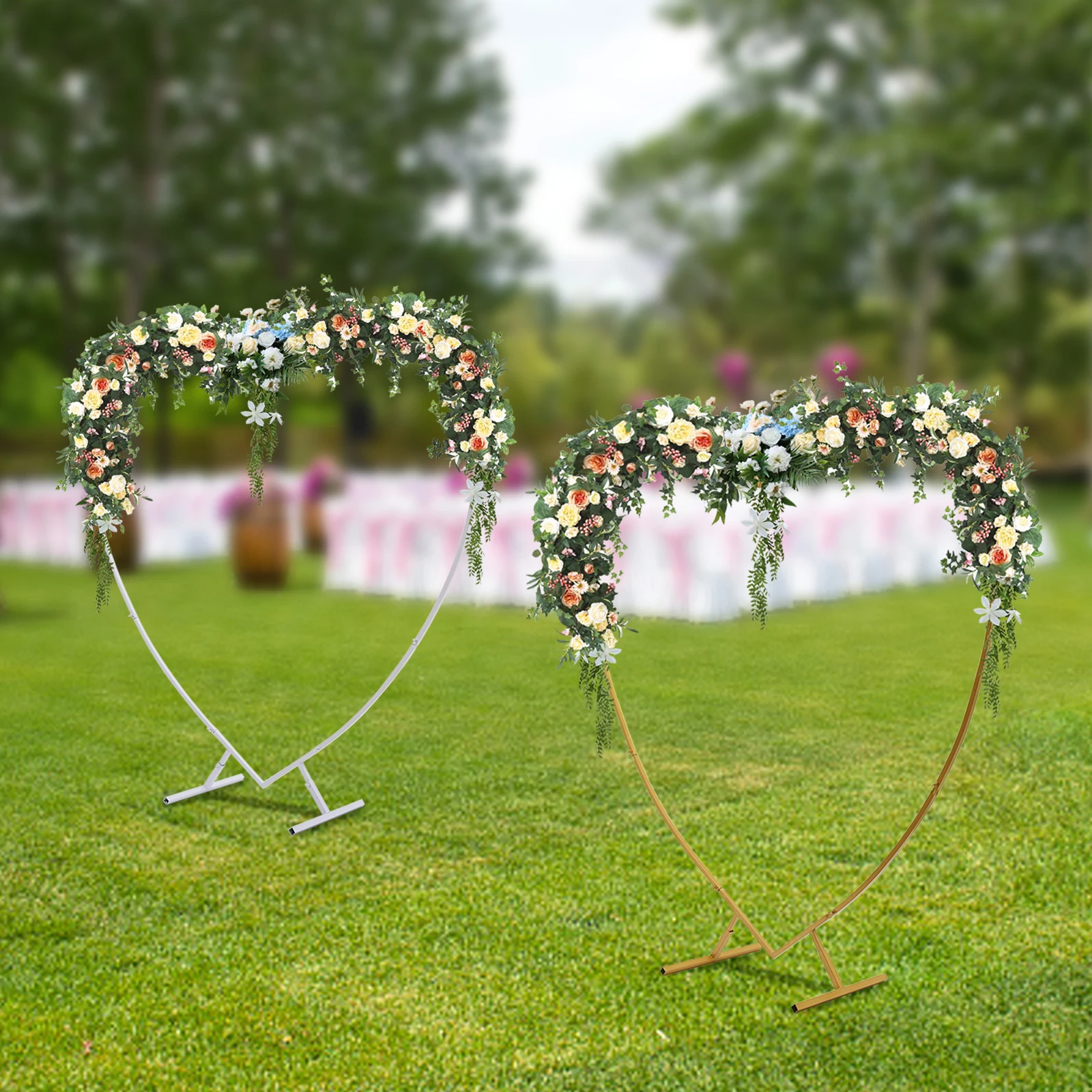 Loving Heart Arch, Metal Wedding Arch,Heart-Shaped Arch Stand Arch Climbing Frames for Wedding Birthday Background Decorations