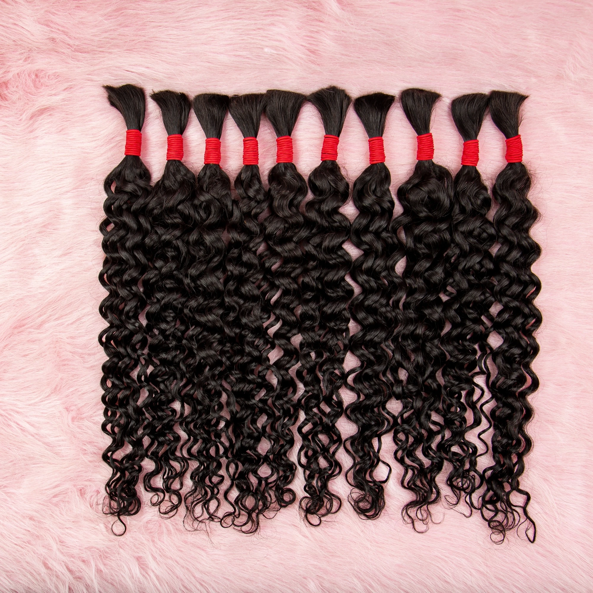 Natural 26 28 Inch Human Hair Bulk for Boho Braiding Water Wave Curly 100% Brazilian Virgin Hair Bundles for Braided Extensions