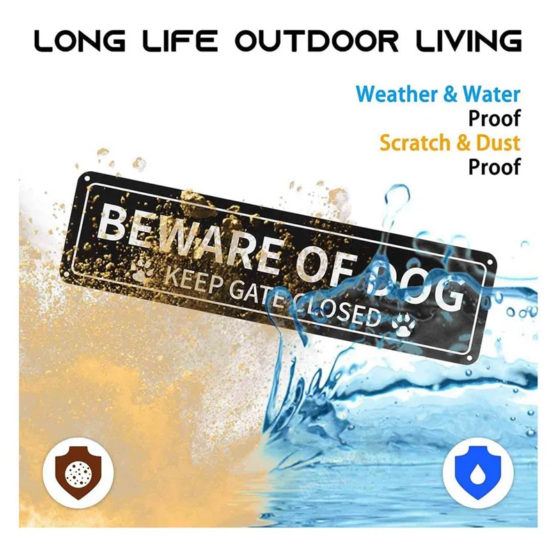 Beware Of Dog Sign, 12X3 Inch Rust Free .040 Aluminum Metal Sign, Reflective, Fade Resistant, UV Protected