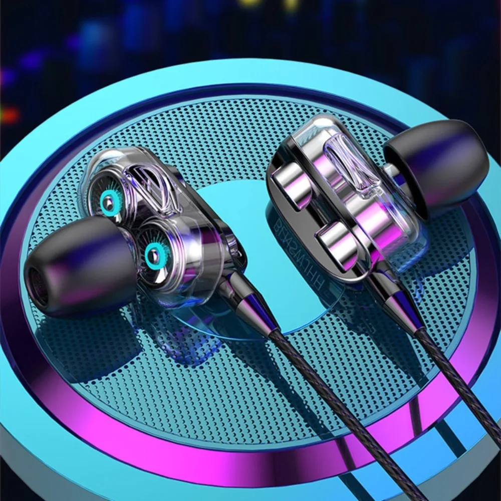

Double Dynamic Coil Stereo Earphones Sleep Earphone Stereophony Bass Earbuds Wired Headphone Wired Headset 3.5mm Earphone