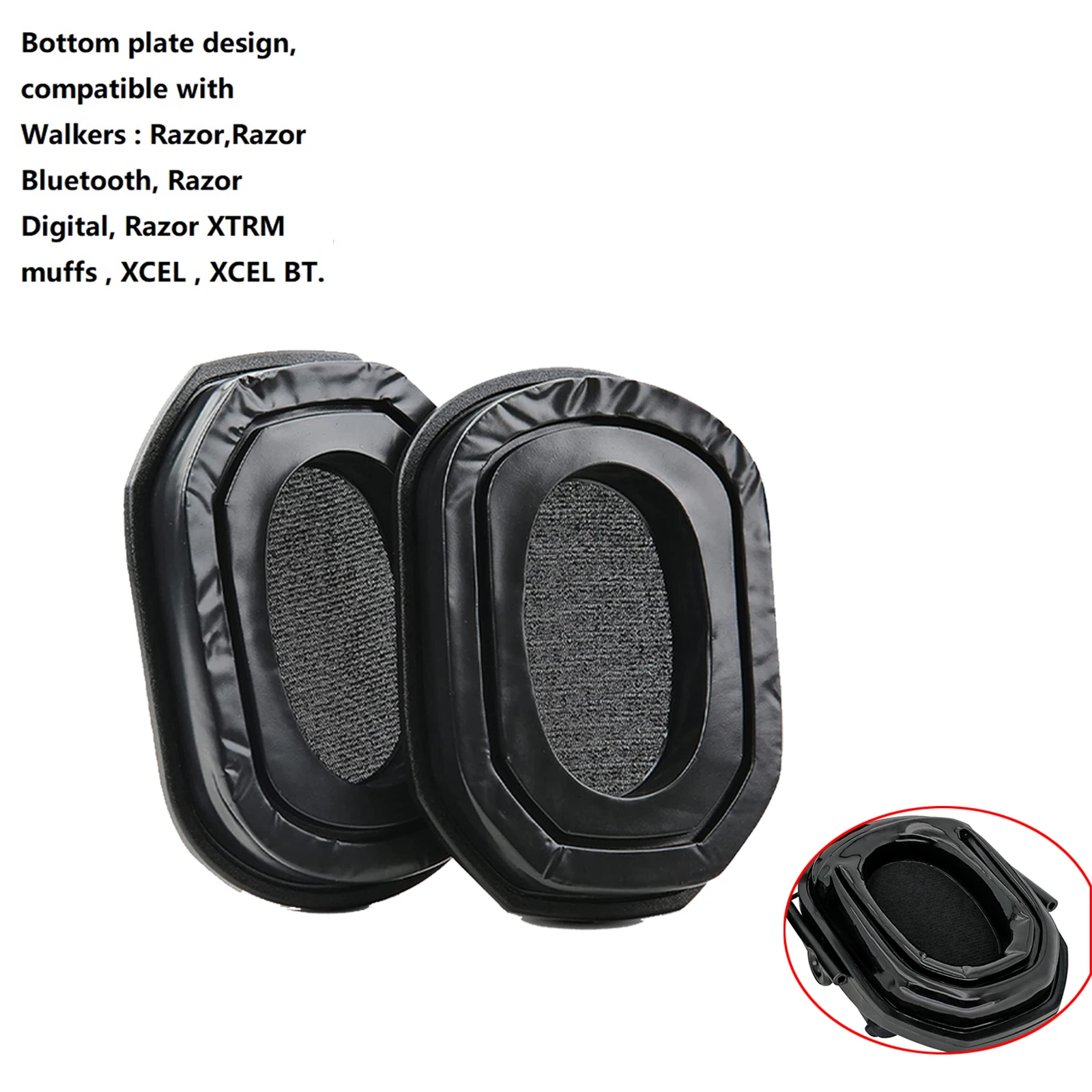 

Ear Pads for Walker's Razor Earmuffs Cushions Earcups Replacement Ear Pad for Shooting Ear Protection with Sealed Bottom Shell