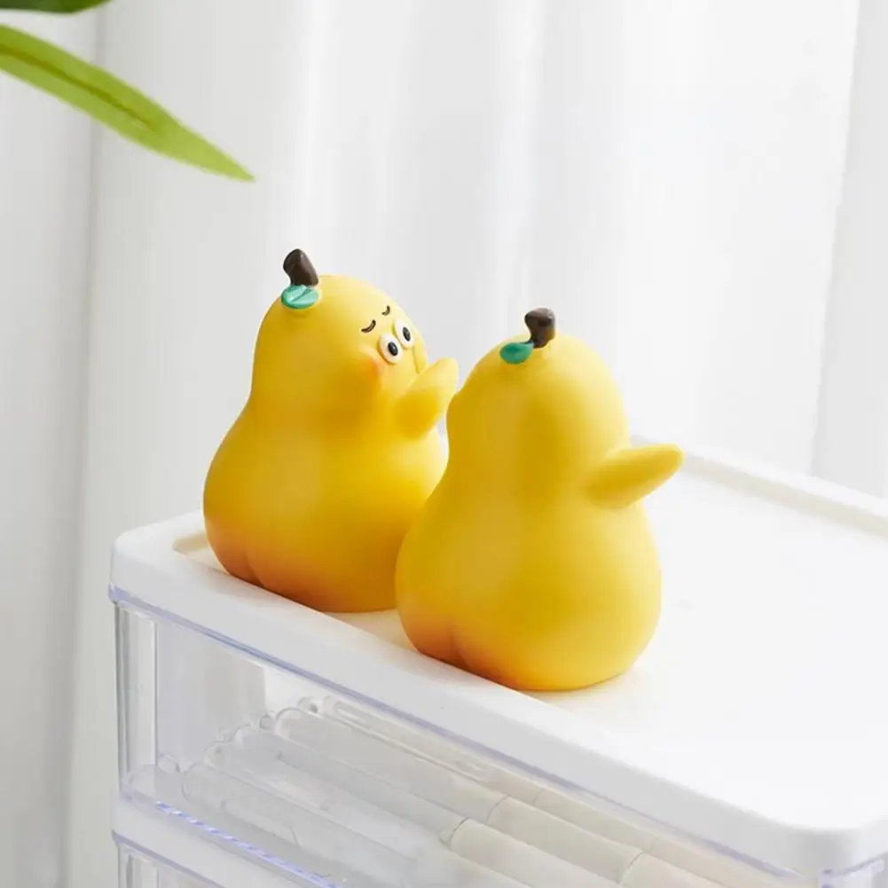 Resin Bookend Cute Hugging Pear Bookends Resin Fruit Book Holder Stopper Cartoon Decorative Book Stand for Home Office Bookshelf