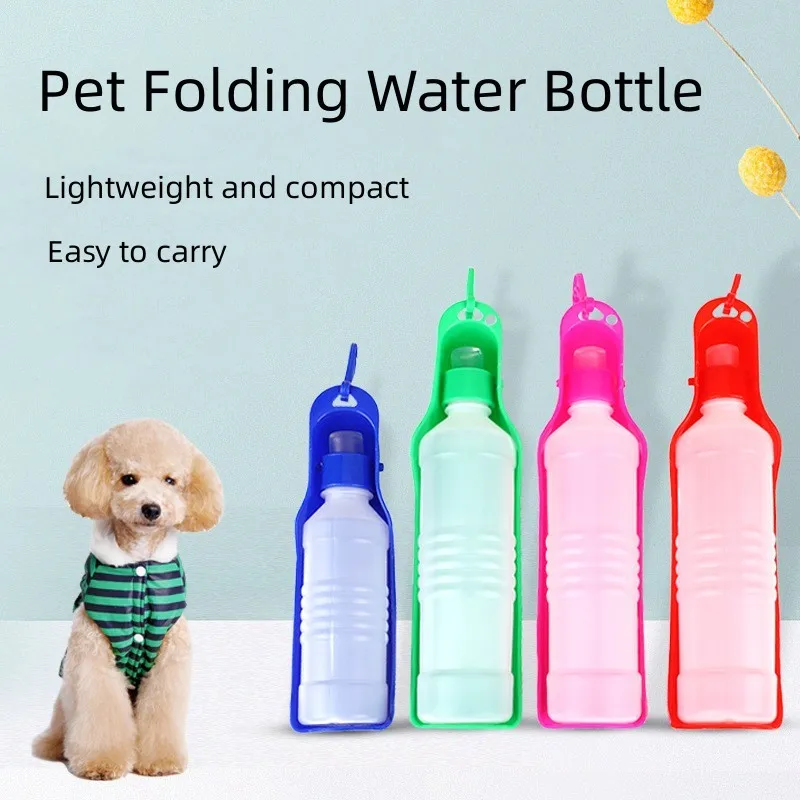 Ideal for Active Pet Parents - Portable, Lightweight, and Compact Durable 250ml/500ml Pet Dog Water Bottle - Convenient On-the-G