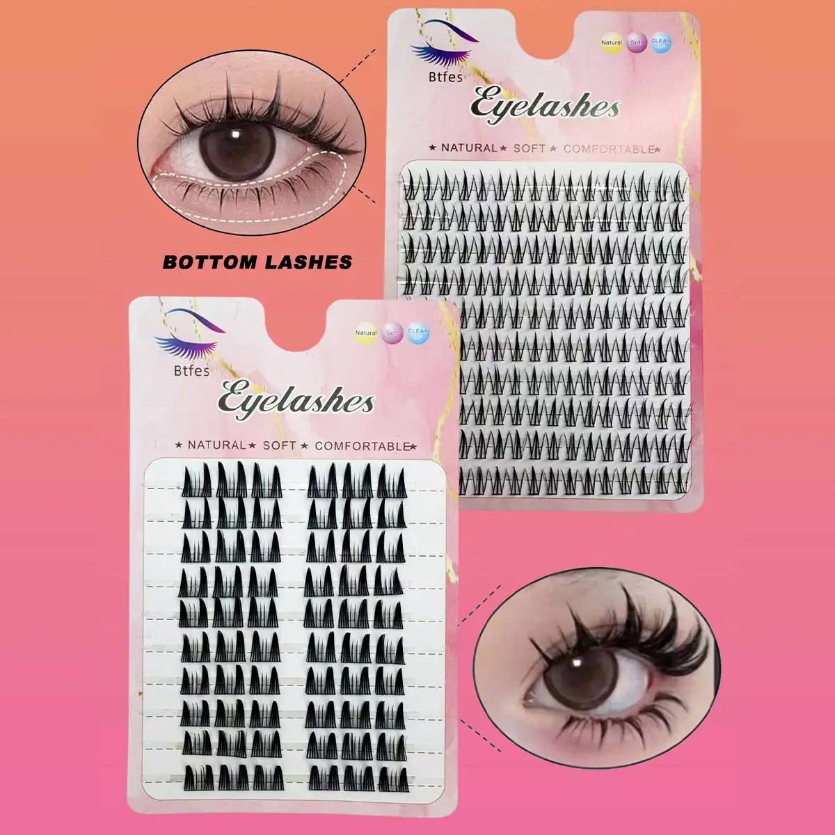 ขนตาล่าง 160 เส้น, ต่อขนตาด้วยตัวเองสำหรับคอสเพลย์, ช่อขนตา, แต่งหน้าแบบวิสปี้, ขนตาเดี่ยว วันฮาโลวีน คริสต์มาส