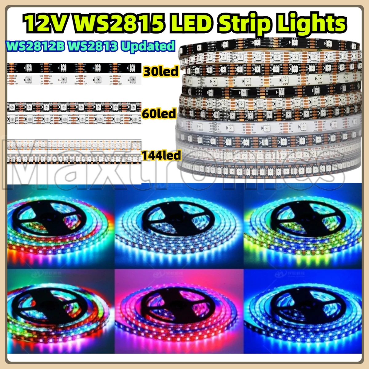 

NEW DC12V WS2815 LED Strip Lights Individually Addressable LED Dual-Signal 30/60/144 Leds/m Updated WS2812B WS2813 LED Lamp