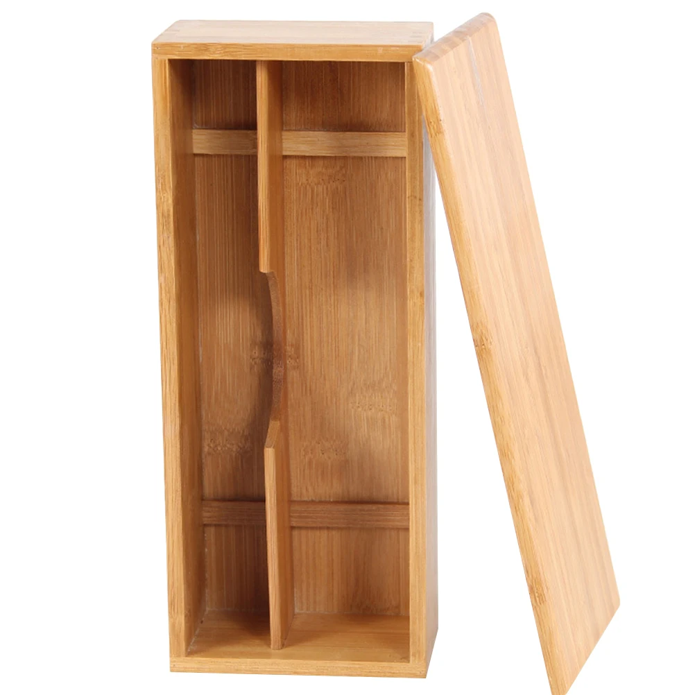 

Wooden Tableware Storage Box Chopsticks Spoons Holder Container Silverware ganizer Eco Friendly Kitchen Utensil