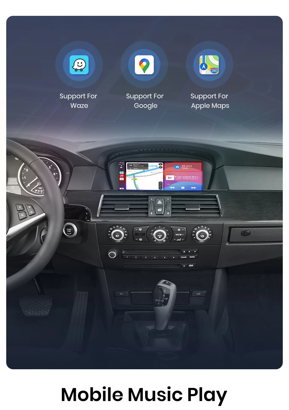 Junsun Wireless CarPlay Android Auto Interface Adapter Für BMW 3/5 Serie E60 E61 E62 E63 E90 E91 E92 E93 CCC/CIC MirrorLink – Detail 6