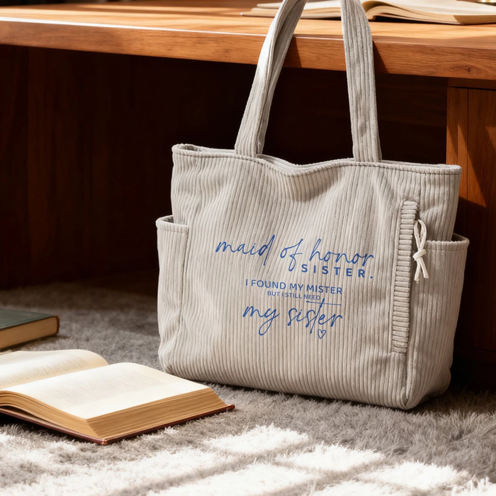 

Maid of Honor Sister Tote Bag, Bridesmaid Gifts, Wedding Party Favors, Bachelorette Celebration, Everyday Carryall, Travel Bag