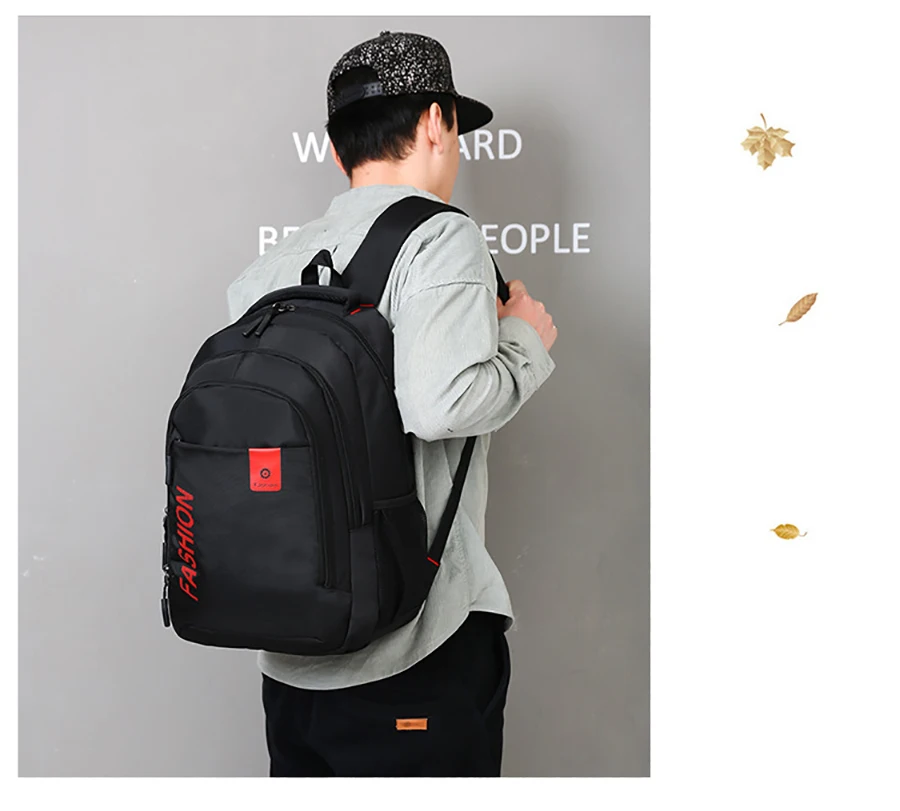 Mochila de viaje impermeable para hombre, bolso escolar de gran capacidad, de poliéster, a la moda, informal, Oxford, 20-35L