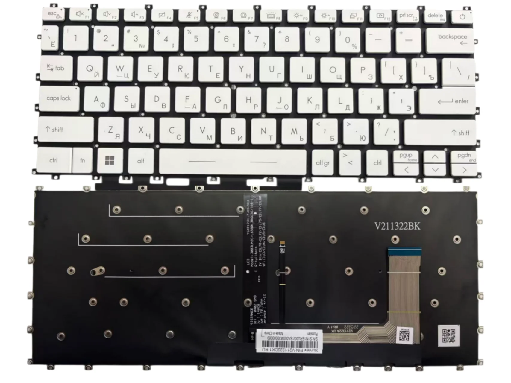 Original Laptop Backlit Keyboard, Fits MSI Summit E13 Flip Evo A11MT MS-13P2 MS-13P3, FR/GR/IT/RU/CF/SP Layout