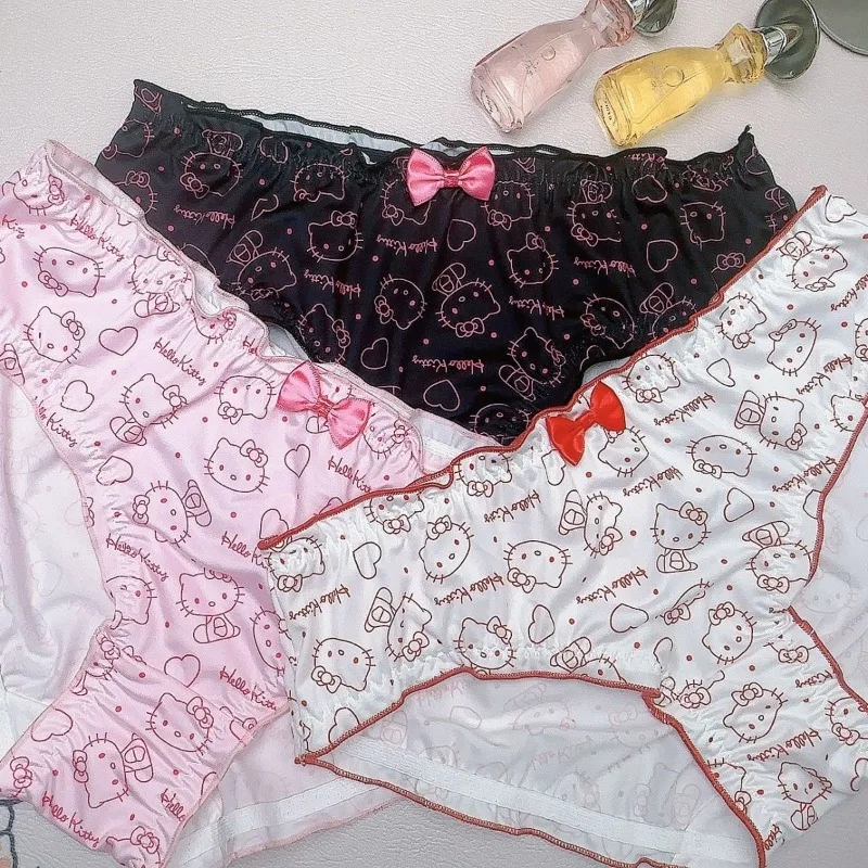 Sanrio anime Hello Kitty biancheria intima innovativa cartone animato carino kt gatto ragazza giapponese elastico morbido intimo da donna pantaloncini perizoma regalo