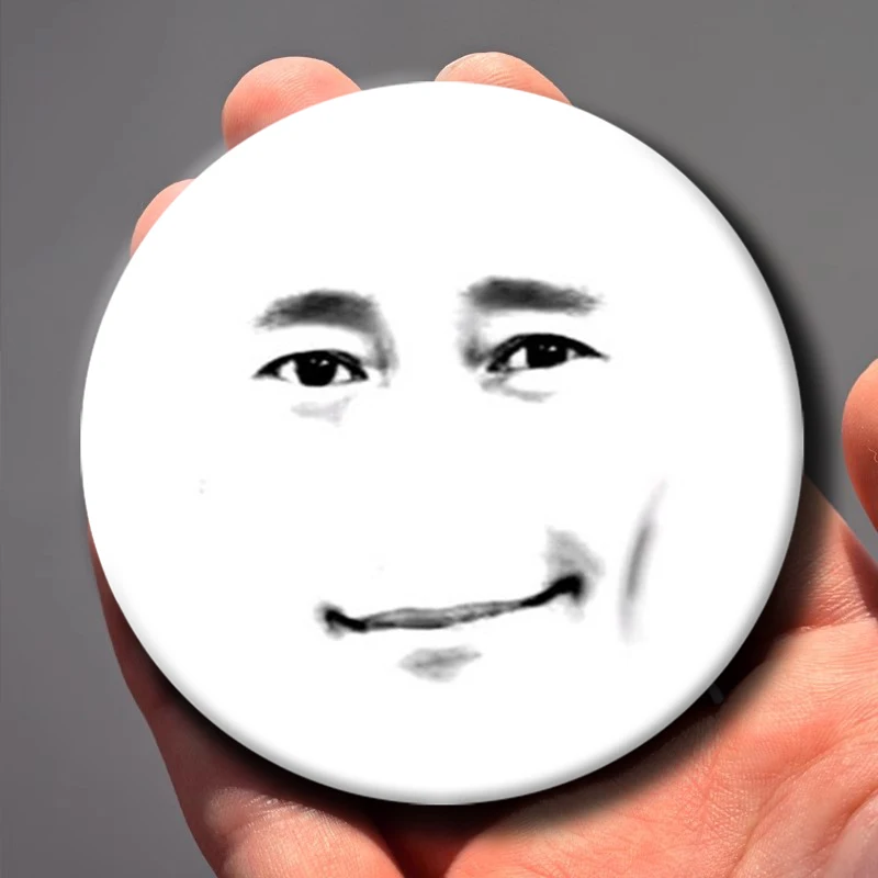 Man Face Winning Smile Funny Pattern Badge Brooch, Women Lapel Pin, Clothing Accessories