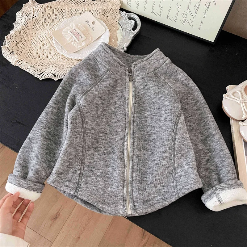 Kids Comfortable Soft Coats Children Winter Warm Versatile Solid Outerwear Girls Thick Thermal Outdoor Casual Jacket  Yk129