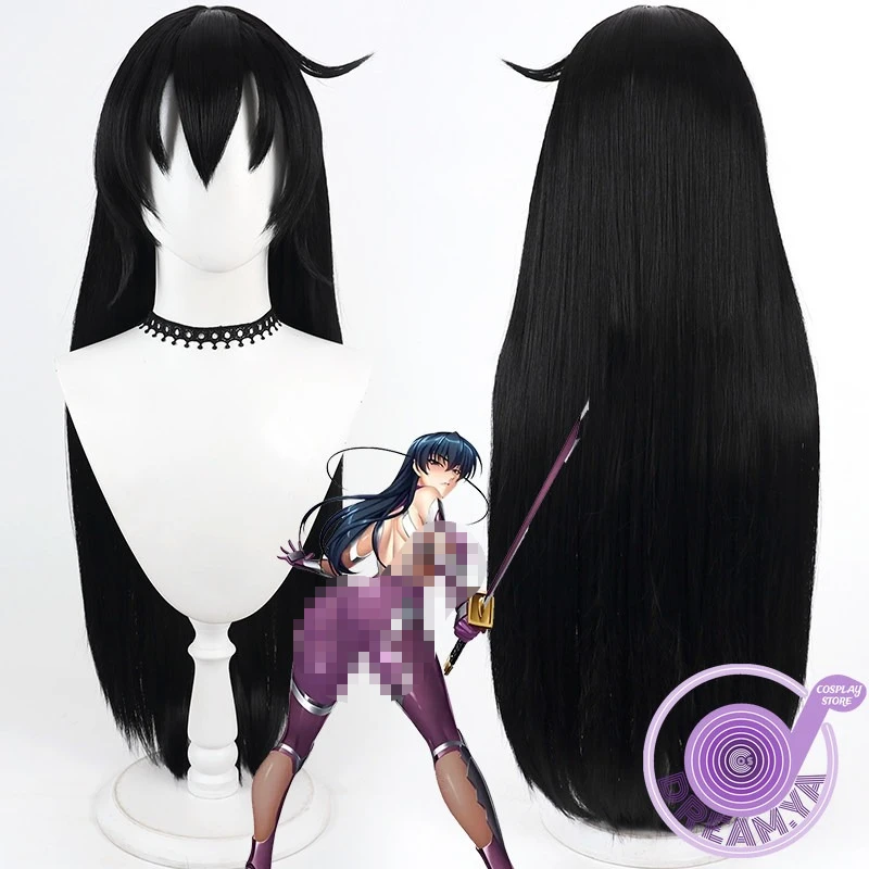 Igawa Asagi Cosplay Wig Taimanin Igawa Black Long Heat Resistant Synthetic Hair Halloween Party Role Play Carnival + Wig Cap