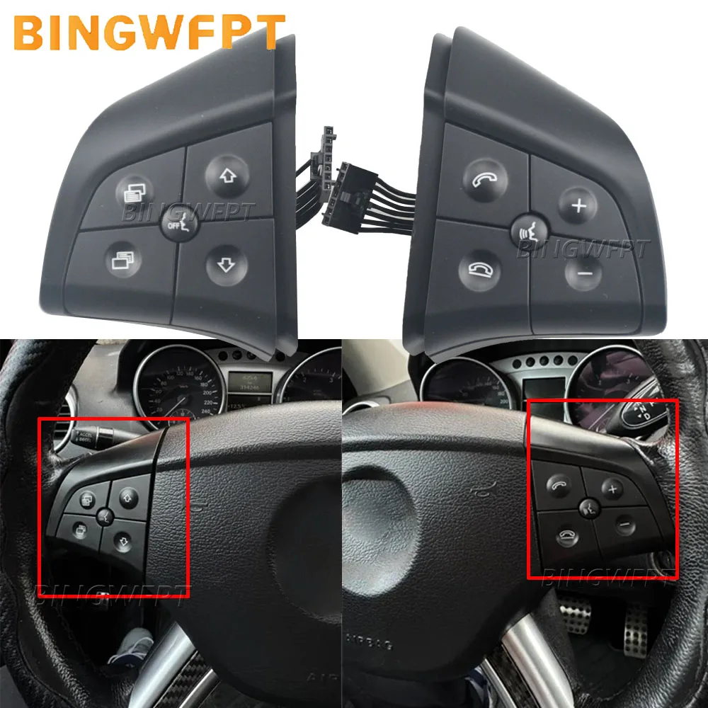 3 Colors Multi-function Steering Wheel Buttons Control Switch Button Switches For Mercedes Benz GL ML R B Class W164 W245 W251