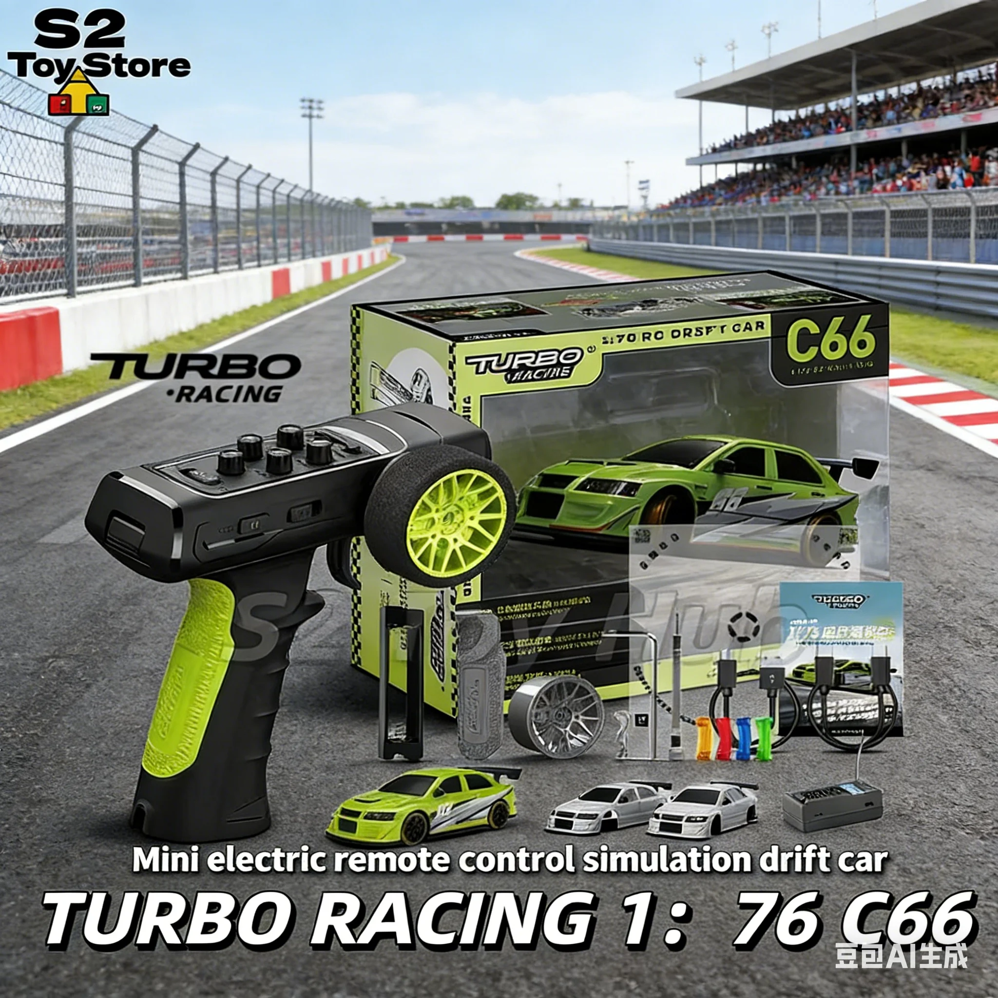 TURBO RACING Mini Carro de Controle Remoto Elétrico em Escala 1:76 Modelo C66 Atualizado com Controle P36 para Entusiastas de RC