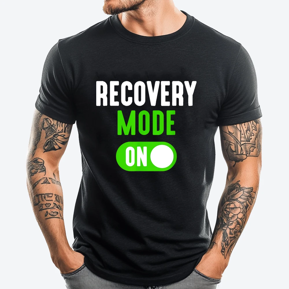 

Recovery Mode On Get Well Funny Injury Gift T Shirts For Men Female SKIN-FRIENDLY Long Sleeve T-Shirt Men Tops T Shirt