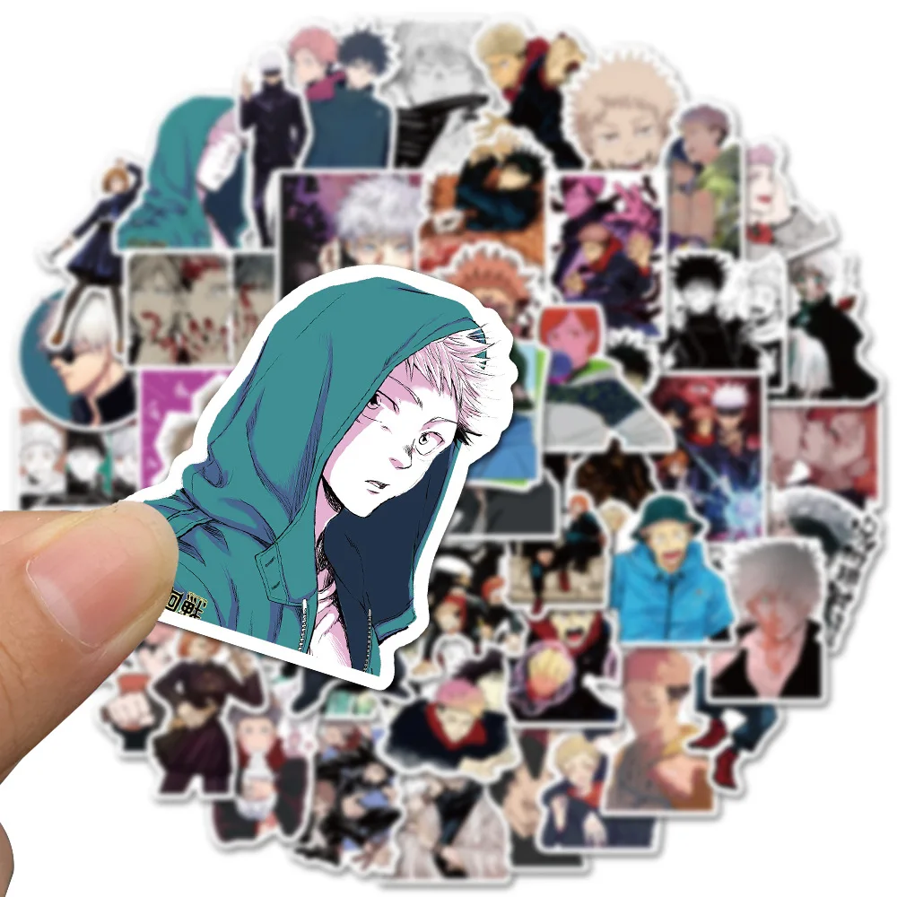 50Pcs Cartoon Jujutsu Kaisen Stickers DIY Laptop Skateboard Kids Cool Sticker Itadori Yuji Satoru Gojo Anime Decal Toys - view 2