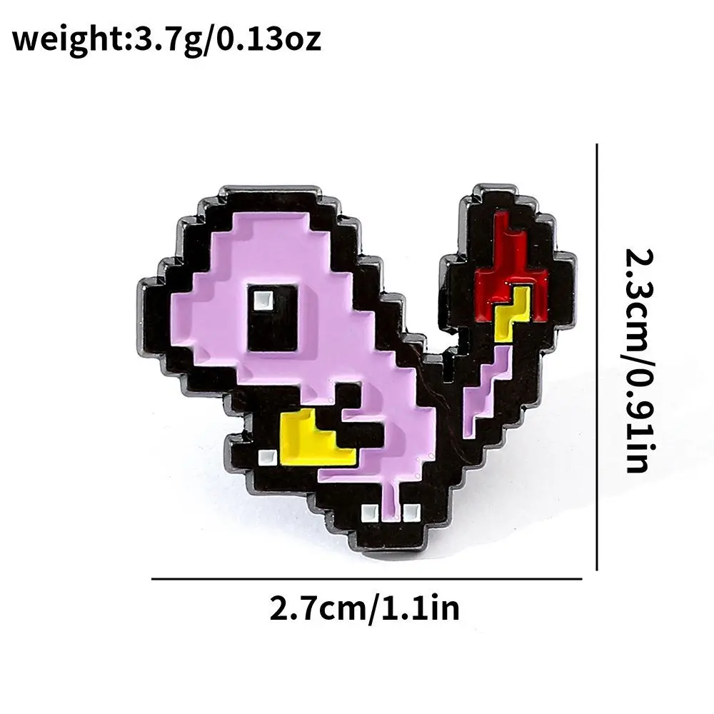 Pixel Mosaic Pokemon Metal Enamel Pin, Cute Cartoon Pocket Monsters Lapel Brooch, Anime Backpack Clothing Jewelry Fan Gift（ view 6