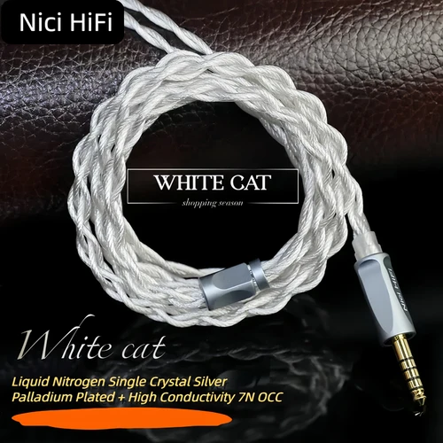 Imagen 1 del producto Cable de actualización de auriculares internos Nici HiFi-17 0,78 2 pines/mmcx/ie900/HD800 a 4,4mm/4 pines XLR para Delci Explorer DaVinci Himalaya
