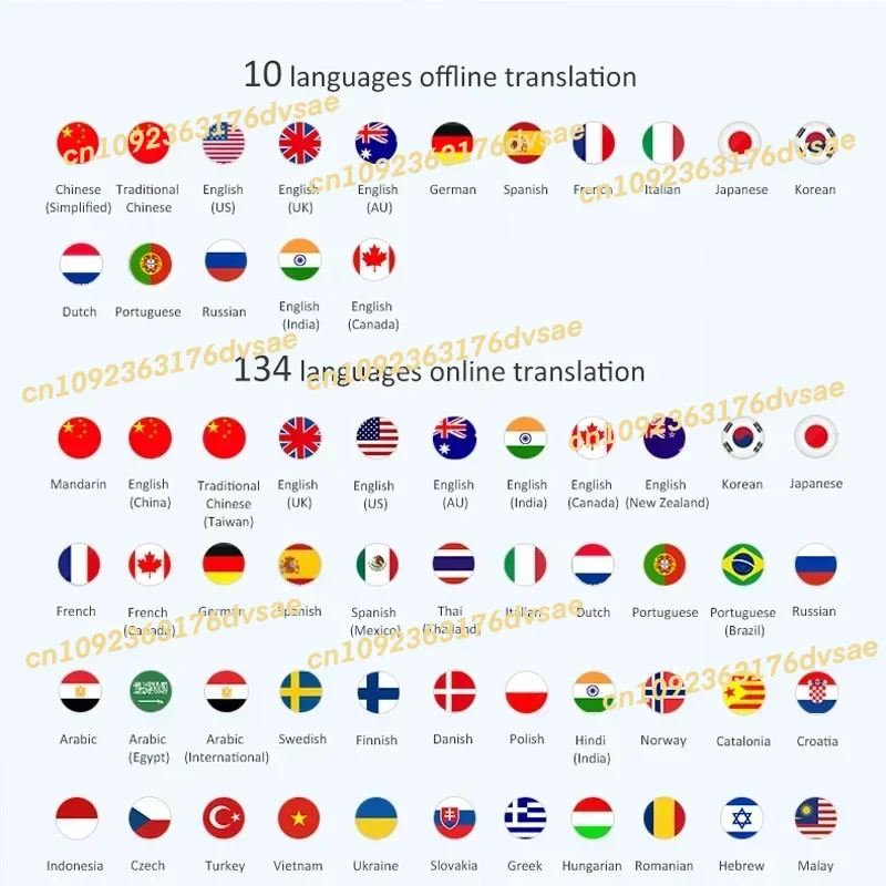 

2025 134 Languages T11 Portable Smart Voice Translator Real-time Multi-Language Speech Interactive Offline Translator Business T