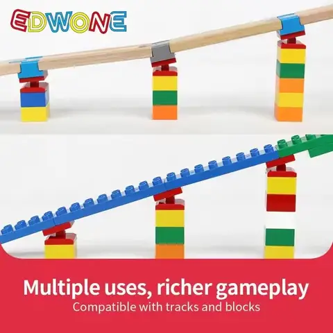 5/10 st universella träspårskopplingar tillbehör stora block roterbara anslutningsadaptrar passar för märkestågsspår 8 best sales lek tivt tåg - №8