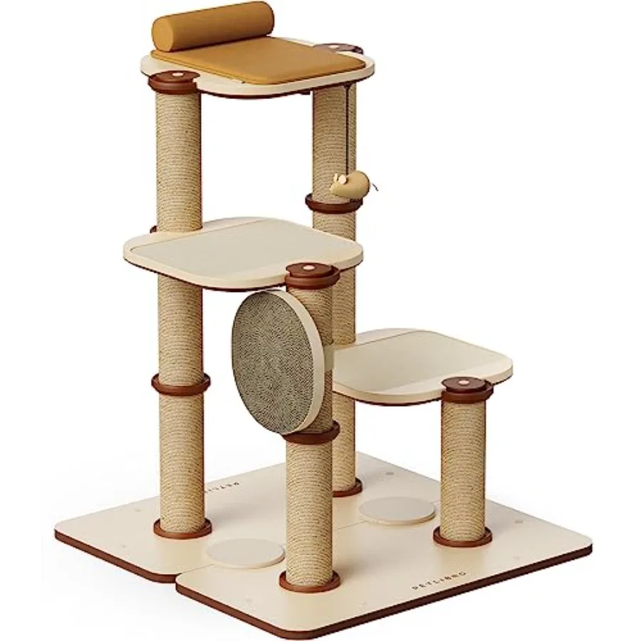

Infinity Cat Tree Tower for Indoor Cats Modular Design with Cat Bed Toy Felt Pads Sisal Scratching Posts 2-Second Setup Sturdy