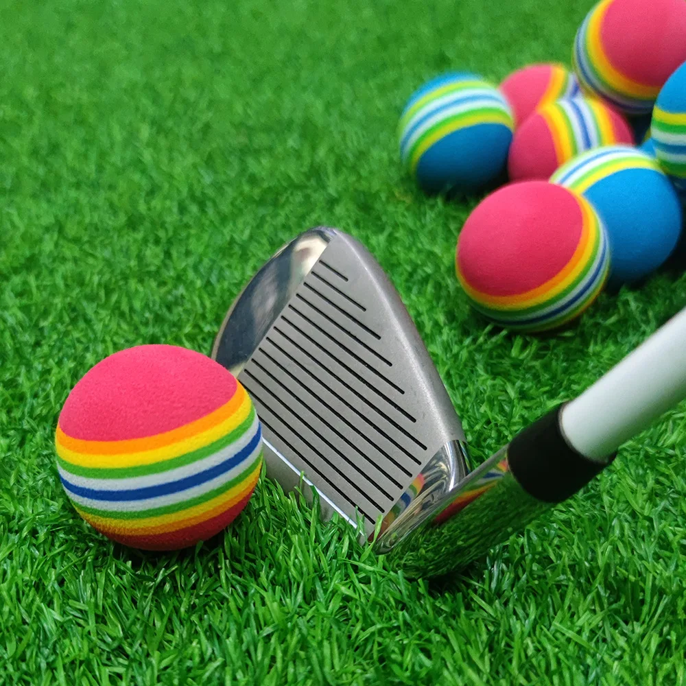 10pcs/Pack Rainbow Ball Golf PU Foam Balls Stripe Sponge Practice Ball Backyard Colored Golf Balls