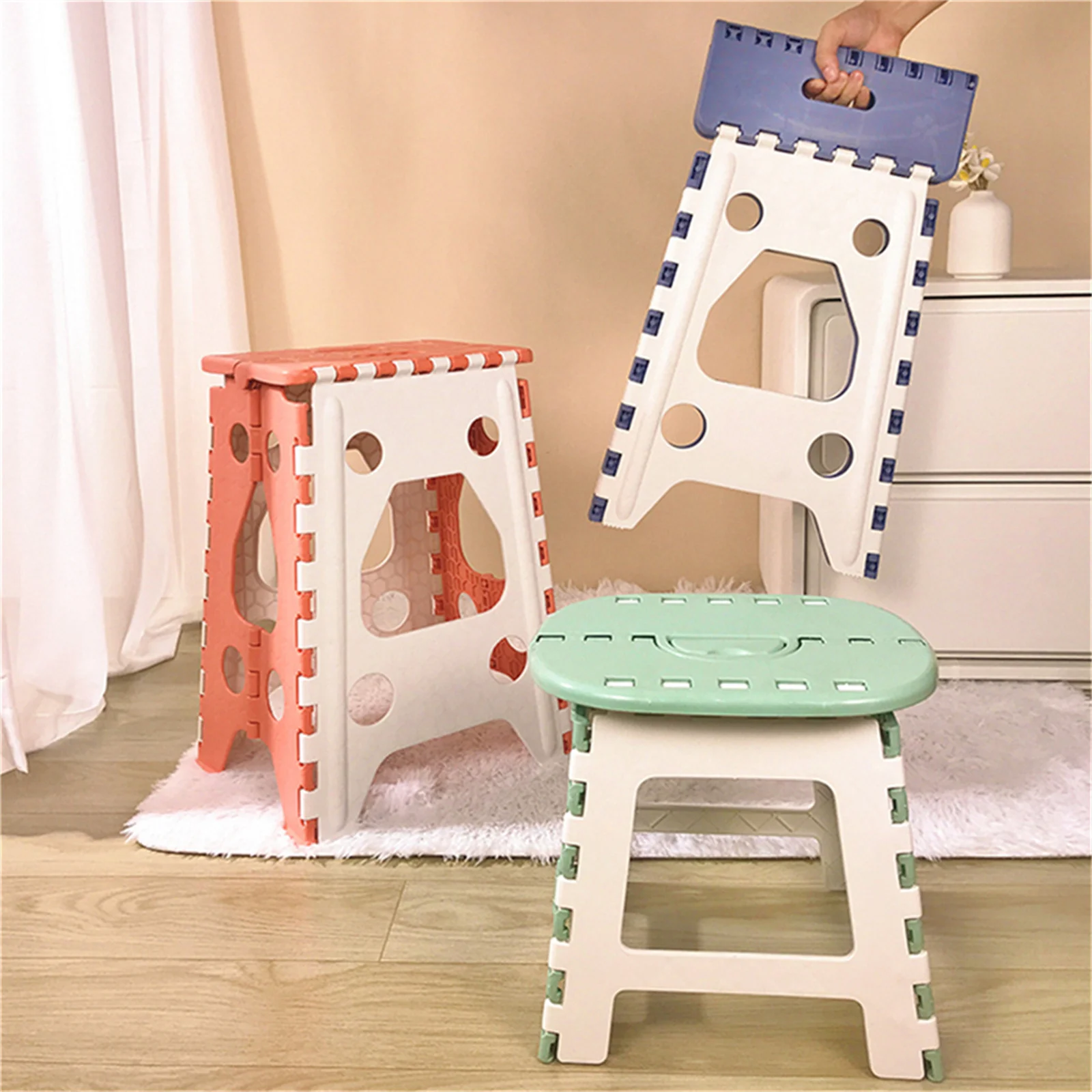 Foldable Stool Portable Outdoor Fishing Stool Creative Stall Plastic Small Bench Hand Showing Camp Folding Bench