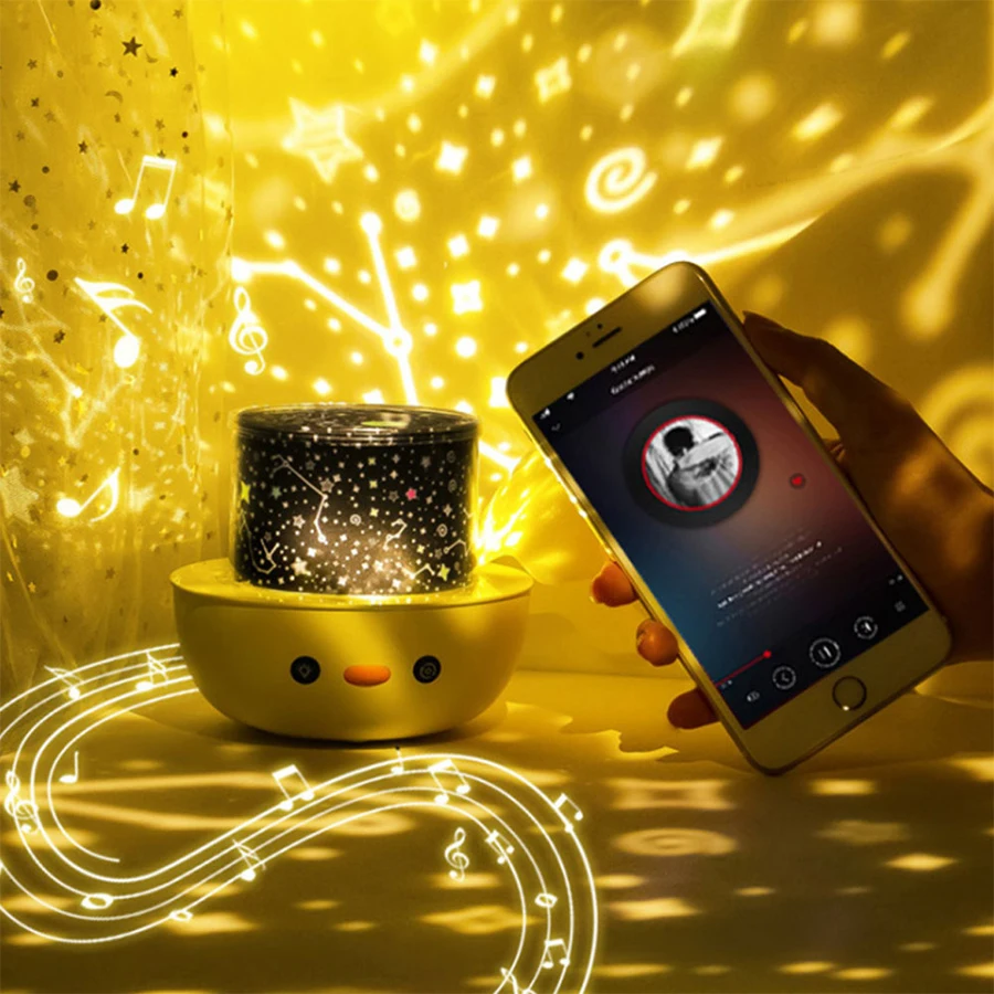 Rotating Music Projector Children Night Light Birthday Christmas Gift Bluetooth Galaxy Projection Sleep Lamp Bedroom Decoration