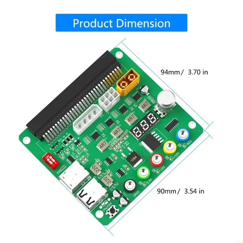 28TE Adjustable Voltages Knob and 3.30V 5v 12v USB2.0 QC2.0 12V Replacement Part