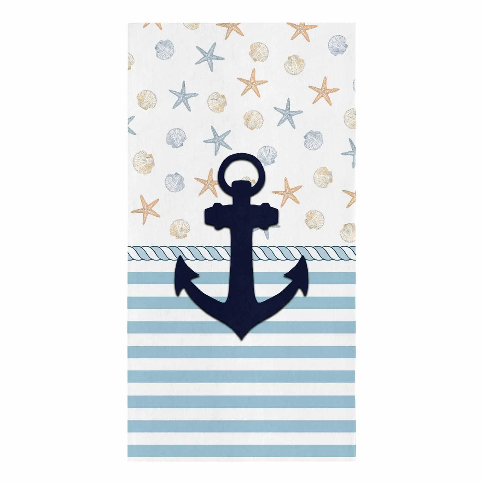 Anchor Sea Star Shell Rope  Microfiber Towel Absorbent Kitchen Cleaning Cloth Dish Towel Household Cleaning Towel