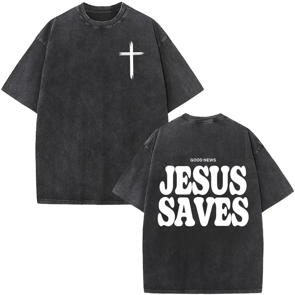 T-shirt « Faith Over Fear » avec verset biblique pour hommes et femmes, style chrétien Jésus, vintage délavé, Harajuku, décontracté, oversize, doux, durable, pour le quotidien