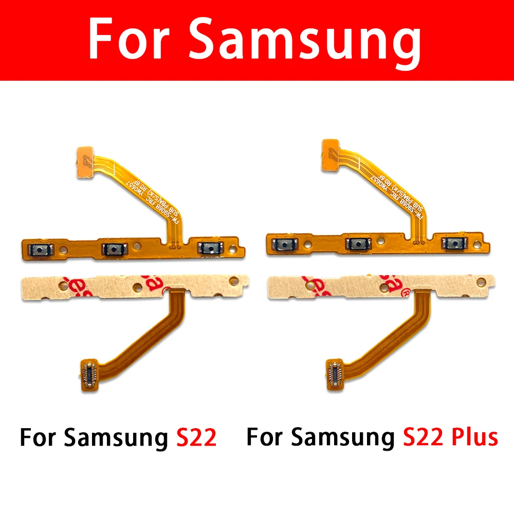 2PCS Power Volume Flex For Samsung S21 S22 Fe Plus Ultra Power ON OFF Switch Control Key Volume Button Flex Cable Phone Parts