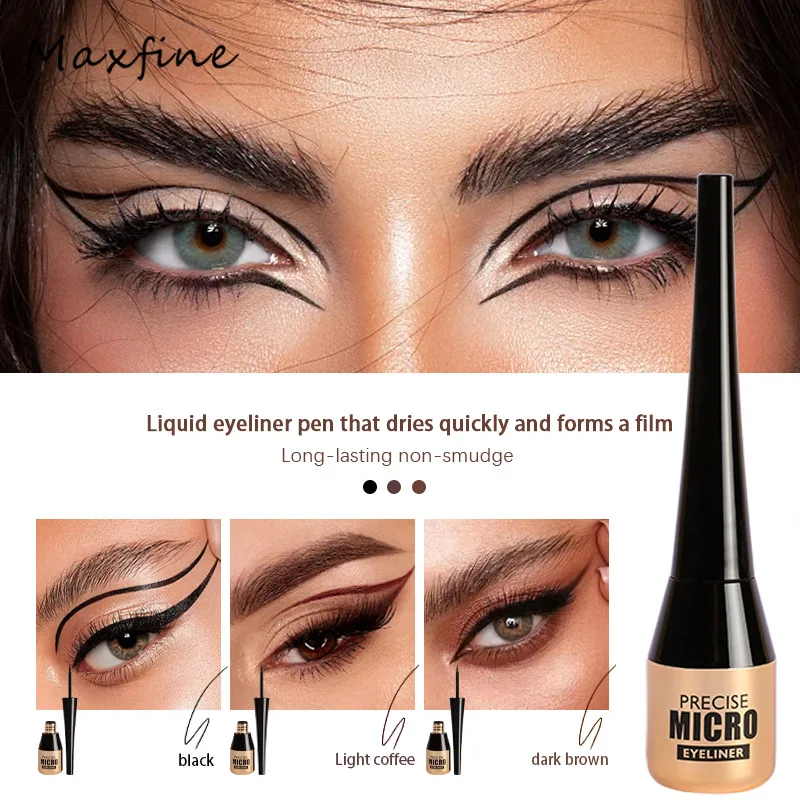 Waterproof Eyeliner Pen Quick-dry Permanent Stain-free Matte Smooth Ultra-fine Liquid Touch-up Eyeliner Cosmetics