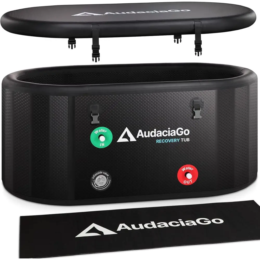 

Надувная ванна для ледяных процедур для спортсменов, 825 литров, совместима с охладителями воды, с изолированной крышкой и термометром