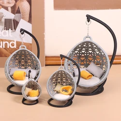 1 Set Baby Model Craft Miniature Hammock House Layout Prop DIY Swing Chair Dollhouse Toys Decoration