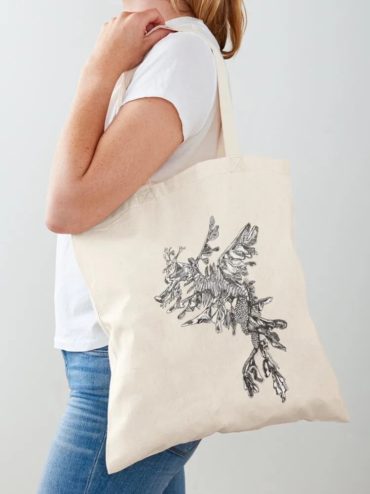 

Steve the Leafy Sea Dragon Tote Bag foldable reusable bag Portable shopping bag Canvas shoulder Women's beach bags