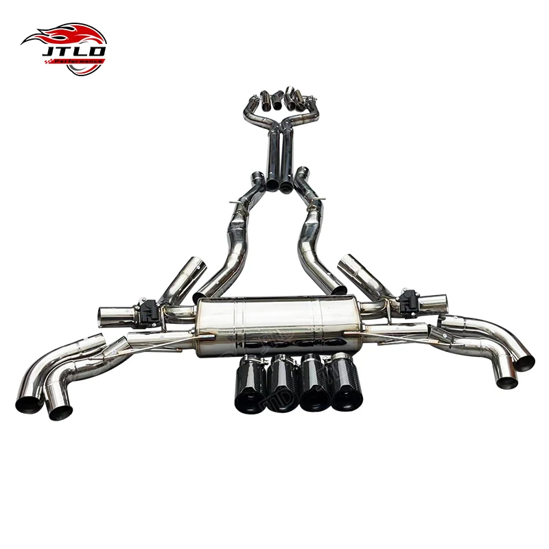 

JTLD 304 Stainless Steel Valved Sport Catback Systems Muffler Exhaust Pipes for 2019+ X5 X6 M50i M60i G05 G06 4.4