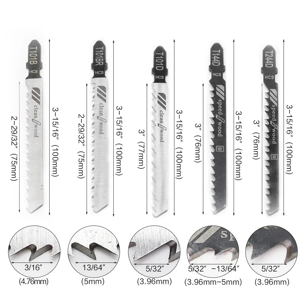 10 unid/set de varias hojas de sierra de calar con mango en T, cuchillas surtidas, herramienta de carpintería para Makita, disco de corte de Metal, plástico y madera