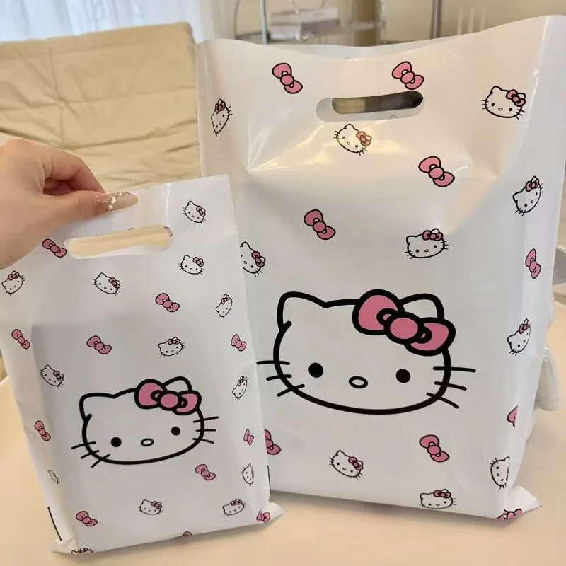 Bolsa de regalo Hello Kitty, 10 Uds., bolsa de embalaje bonita para regalo, bolsa de embalaje para regalo de cumpleaños, graduación, festivales, bolsa de almacenamiento portátil