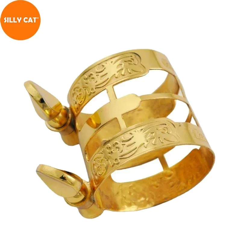 1 piece gold-plated/ lacquered gold General Alto/Tenor Saxophone & Clarinet Bakelite Mouthpiece Ligature Clip