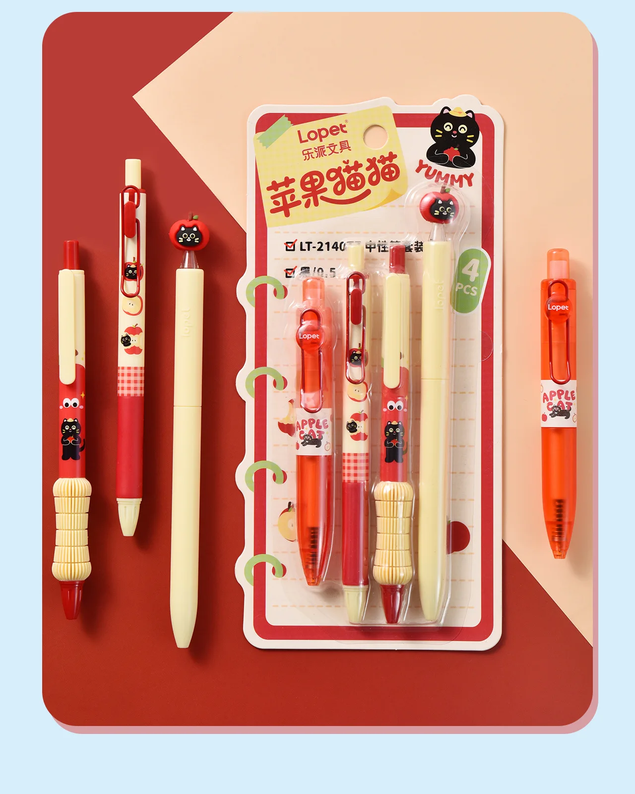 

Lopet Gel Pens Set 0.5mm Black 4pcs Diary Notes Smooth ST Quick Drying Stationery Pen Cute Learn Supplies For Returning School