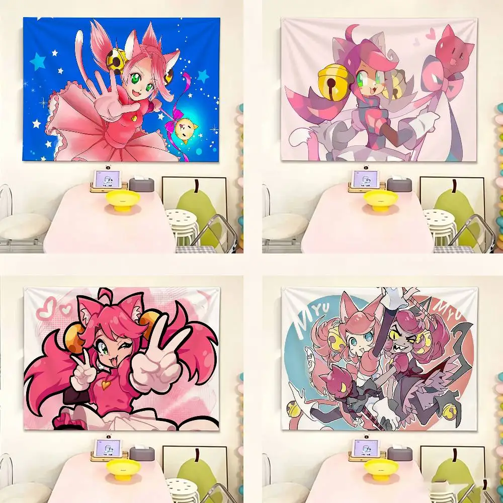 mew mew PINK Deltarune   Flags Wall Hanging Tapestry Outdoor Garage Room Decorative flag Background Blanket
