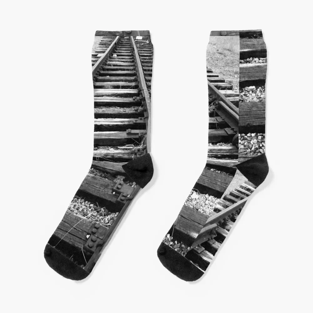 Converging Railroad Tracks Socks basketball anti-slip custom sports heated Socks Girl Men's