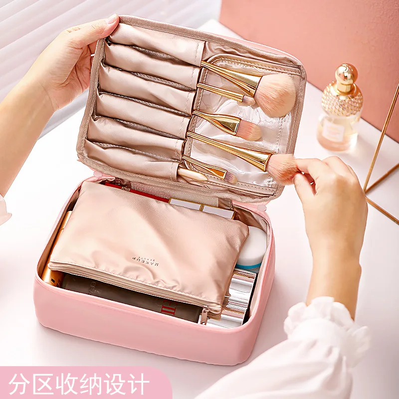 Waterproof Cosmetic Bag Brush Position Travel Partition Toilet Bag Size Portable Business Trip Cosmetic Storage Bag Makeup bag