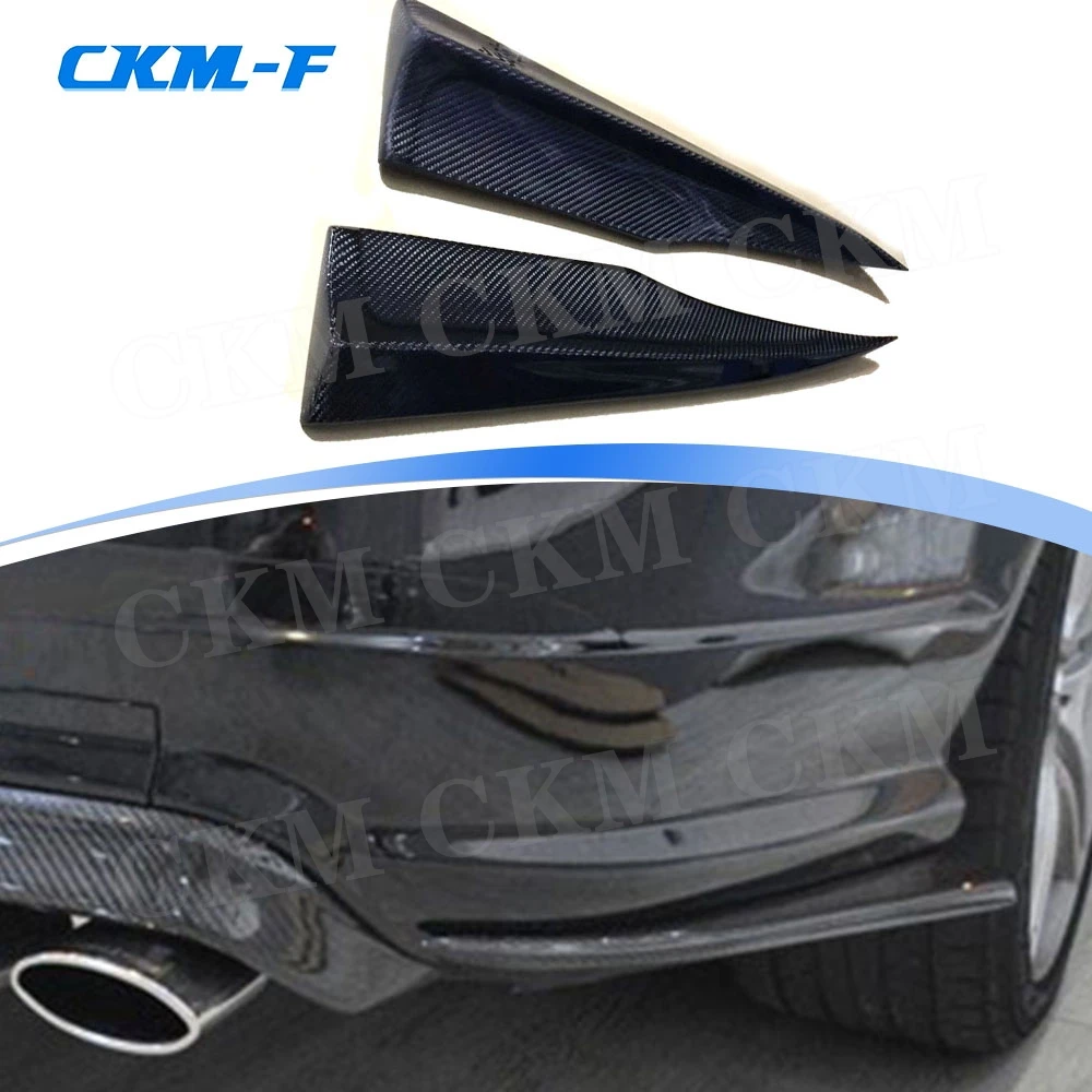 Carbon Fiber Rear Lip Splitters Aprons For Benz C Class W204 C63 AMG 2012 2013 2014 FRP Bumper Side Cupwings Winglet Accessories