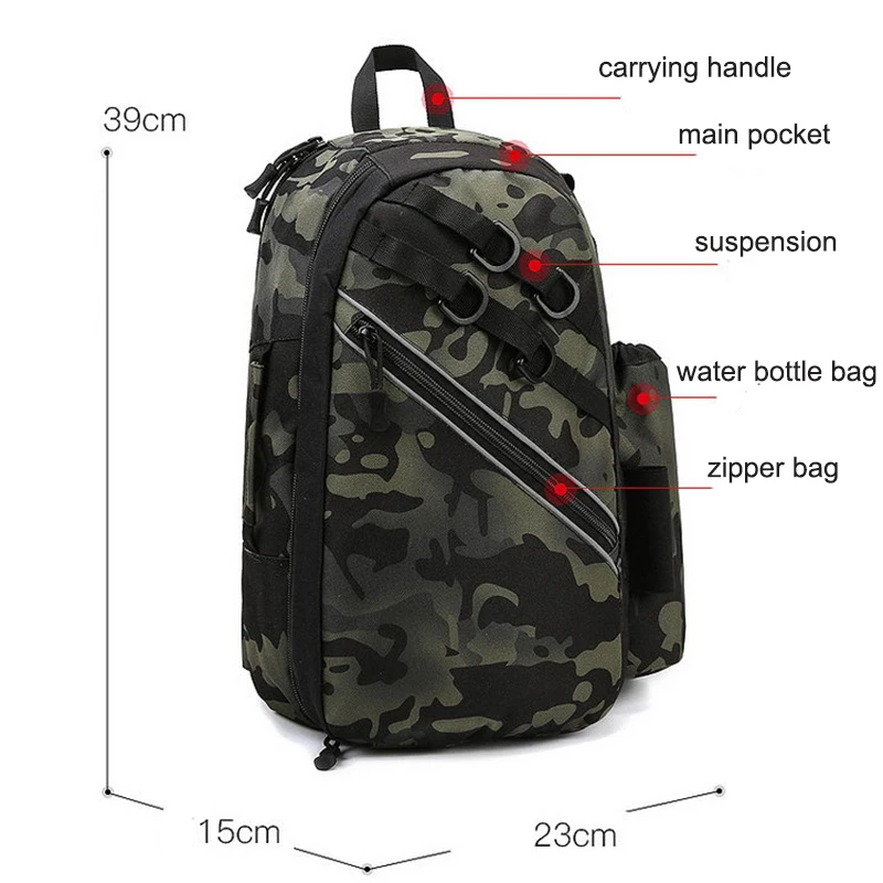 Fishing Tackle Storage Bag Waterproof Fishing Sling Backpack Multifunctional Fishing Gear Bag Fishing Accessories Organizer