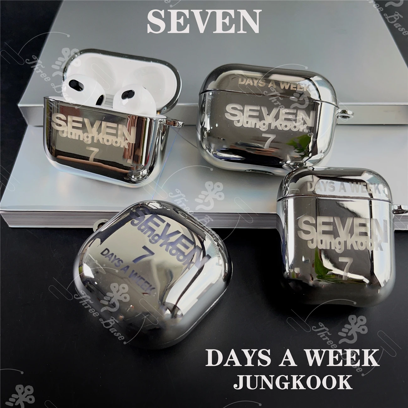 เคส Threebase สำหรับ Airpods 4 gen3 Pro3 Galaxy Buds2PRO Buds3 JK SEVEN หูฟังบลูทูธไร้สาย พร้อมพวงกุญแจ