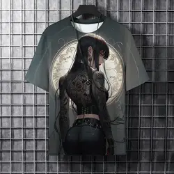 Cartoon Animal Men's T-shirt Cool Samurai Tattoo Graphic T Shirts Trend Casual Harajuku Streetwear 3D Printed Hip Hop Tees Tops